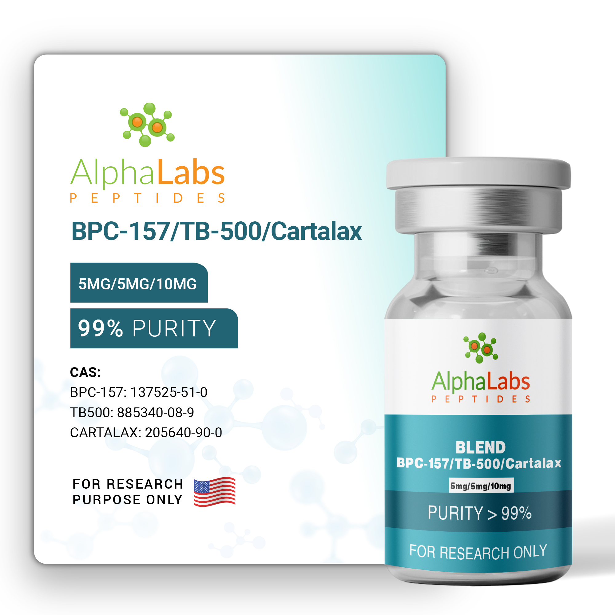 Blend: BPC-157 (5mg) / TB-500 (5mg) / Cartalax (10mg) - Image 2